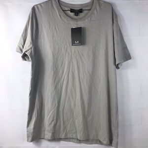 NWT: MAGASCHONI- Mens Gray Medium short sleeve 100% suprina cotton